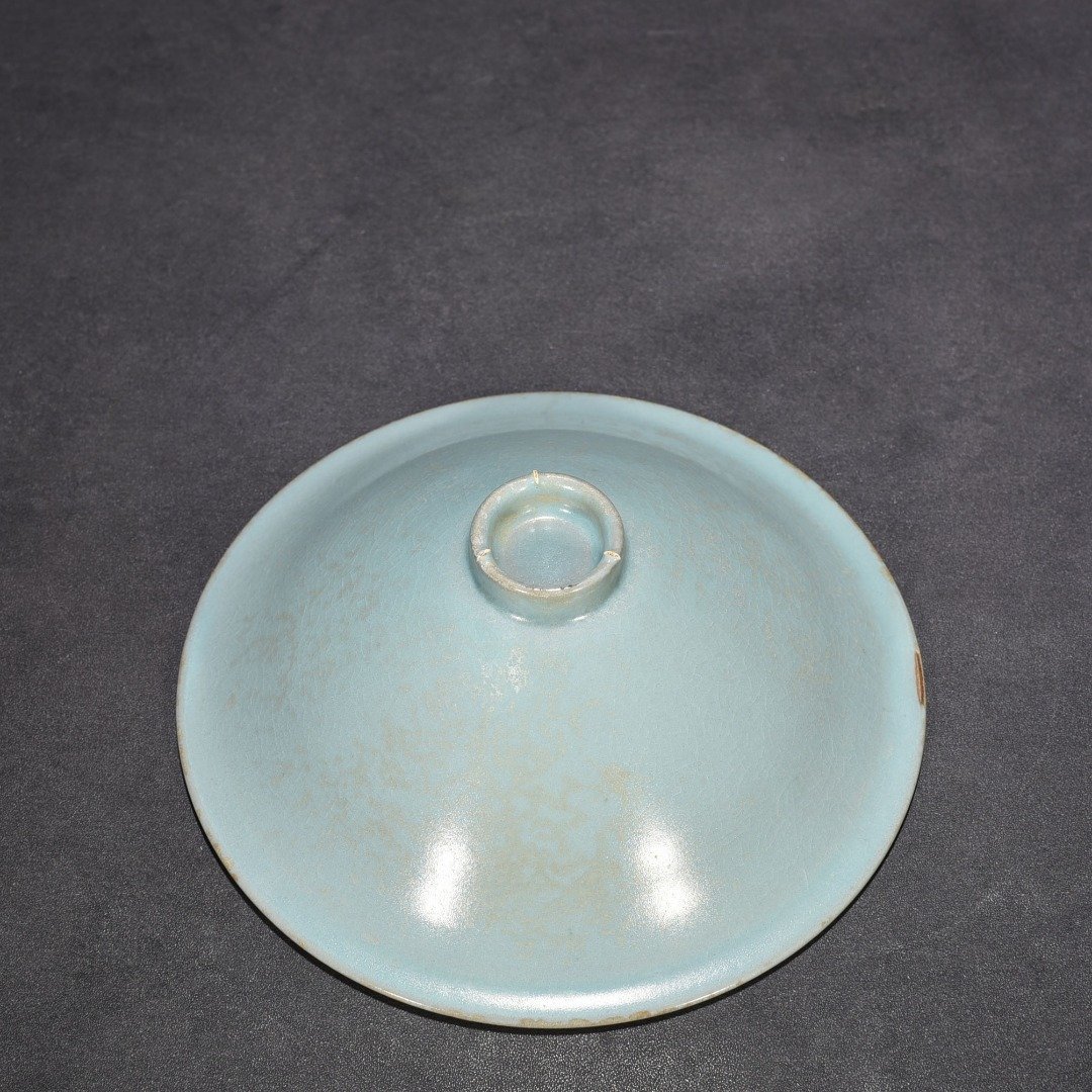 Song Dynasty Ru Kiln azure glaze bamboo hat bowl