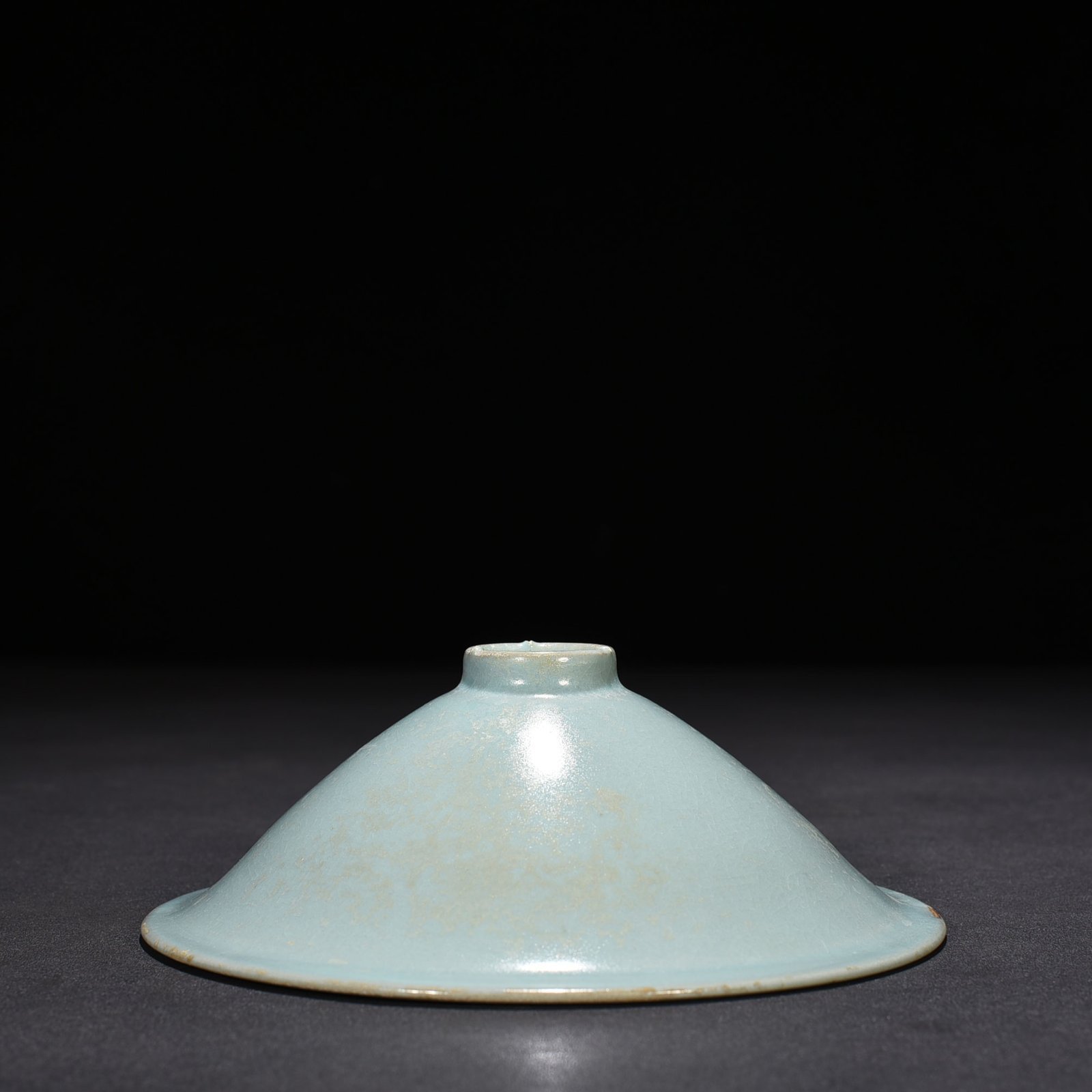 Song Dynasty Ru Kiln azure glaze bamboo hat bowl