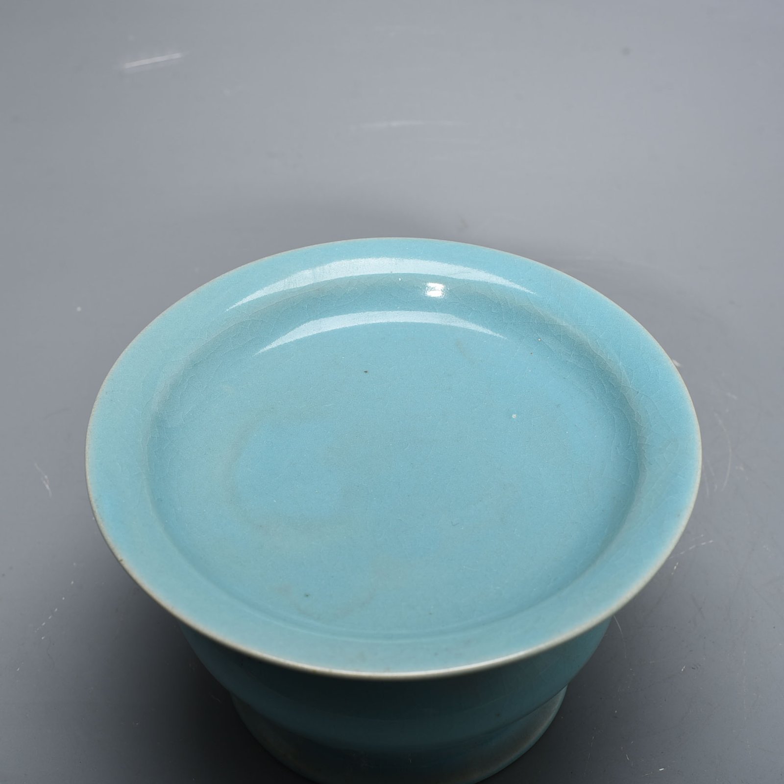 Song Dynasty Ru kiln azure glaze tall fruit plate