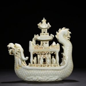 Song Dynasty Hutian kiln shadow celadon eight immortals figure dragon boat