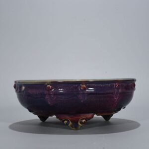 Song Dynasty Jun kiln Fenghua model rose purple glaze drum nail wash