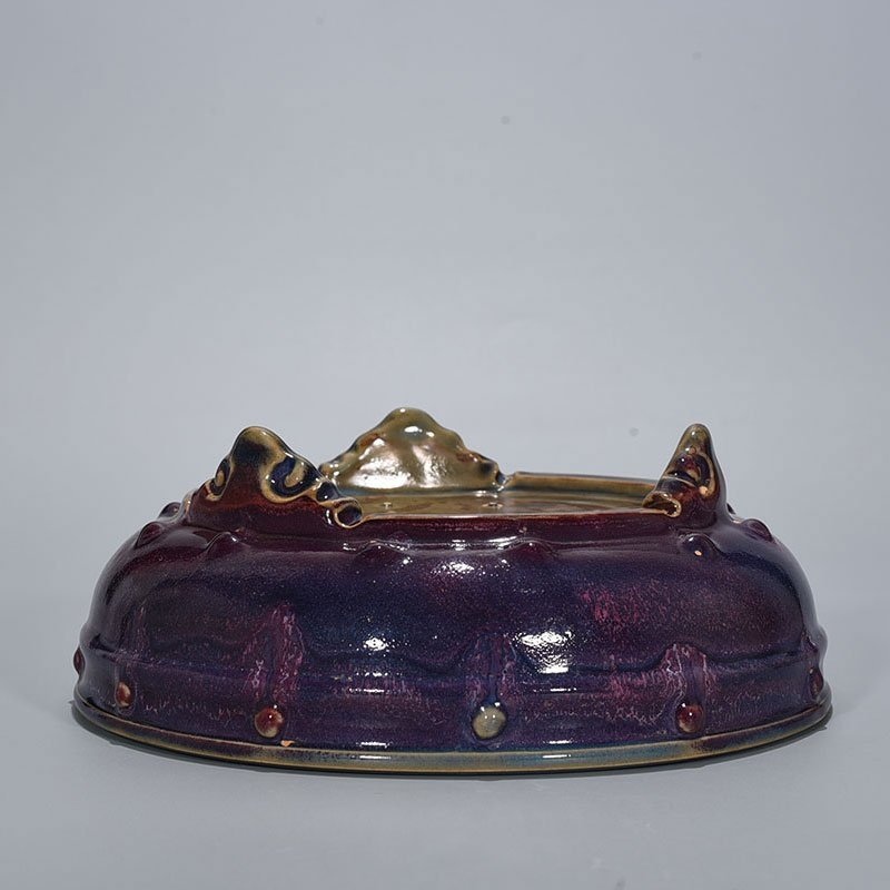 Song Dynasty Jun kiln Fenghua model rose purple glaze drum nail wash