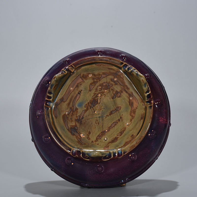 Song Dynasty Jun kiln Fenghua model rose purple glaze drum nail wash