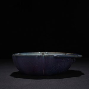 Song Dynasty Jun kiln model obsidian rose purple glaze hat and ear washer