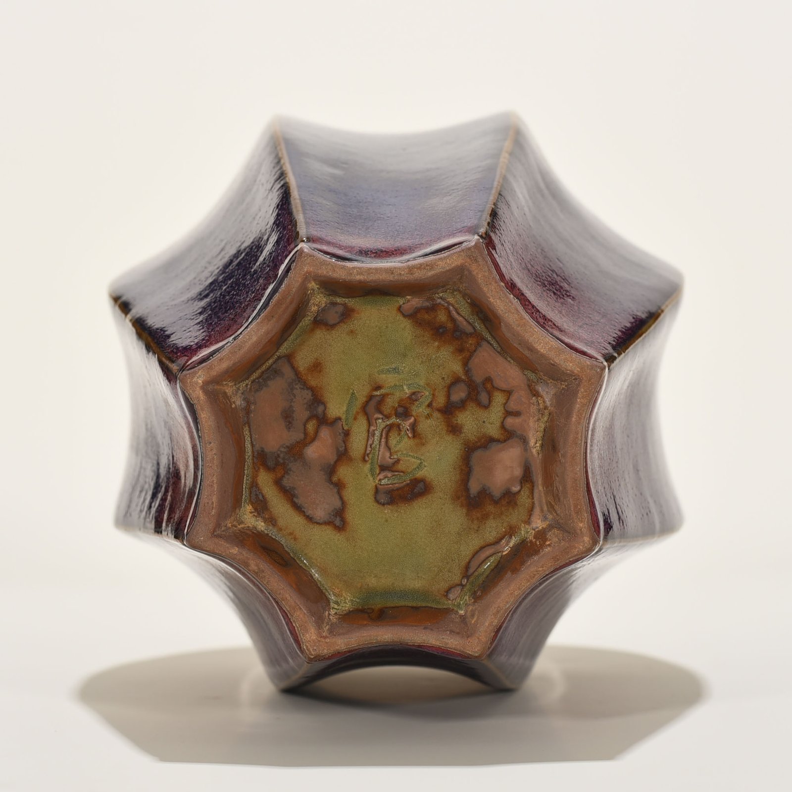 Song Dynasty Jun kiln style rose purple glaze eight-sided plum vase
