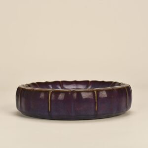 Song Dynasty Jun kiln style rose purple glaze cup with brush holder and melon flute wash