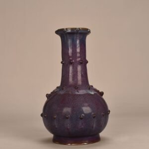 Song Dynasty Jun kiln Jingguo model rose purple glaze drum nail dish vase