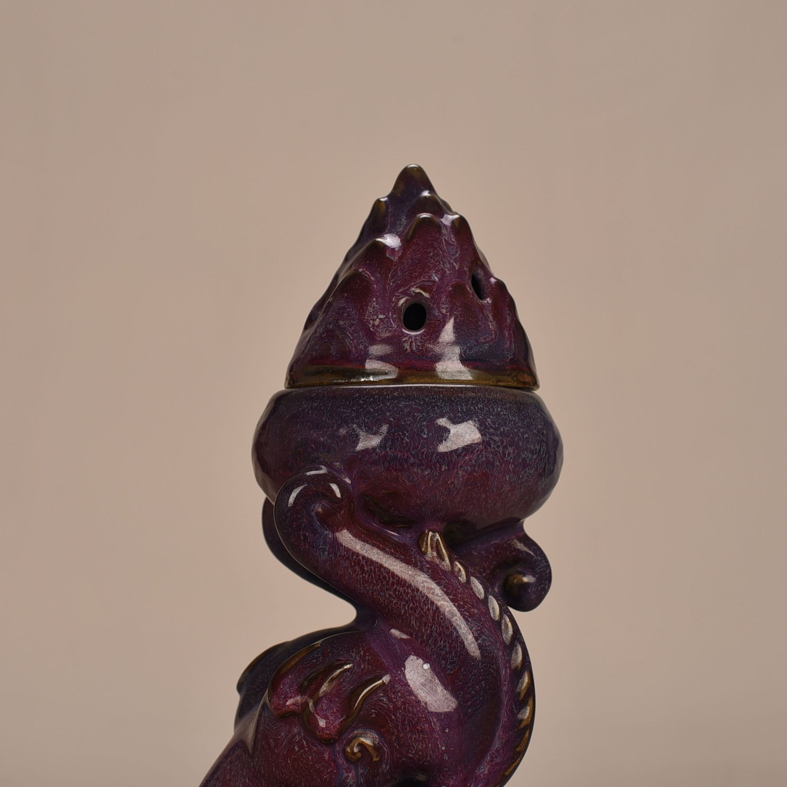 Song Dynasty Jun kiln rose purple glaze auspicious beast smoker