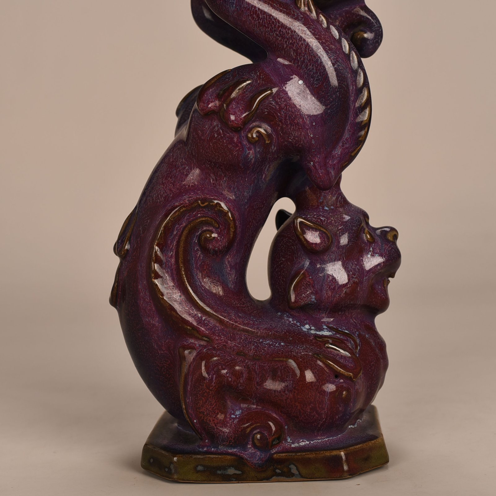 Song Dynasty Jun kiln rose purple glaze auspicious beast smoker