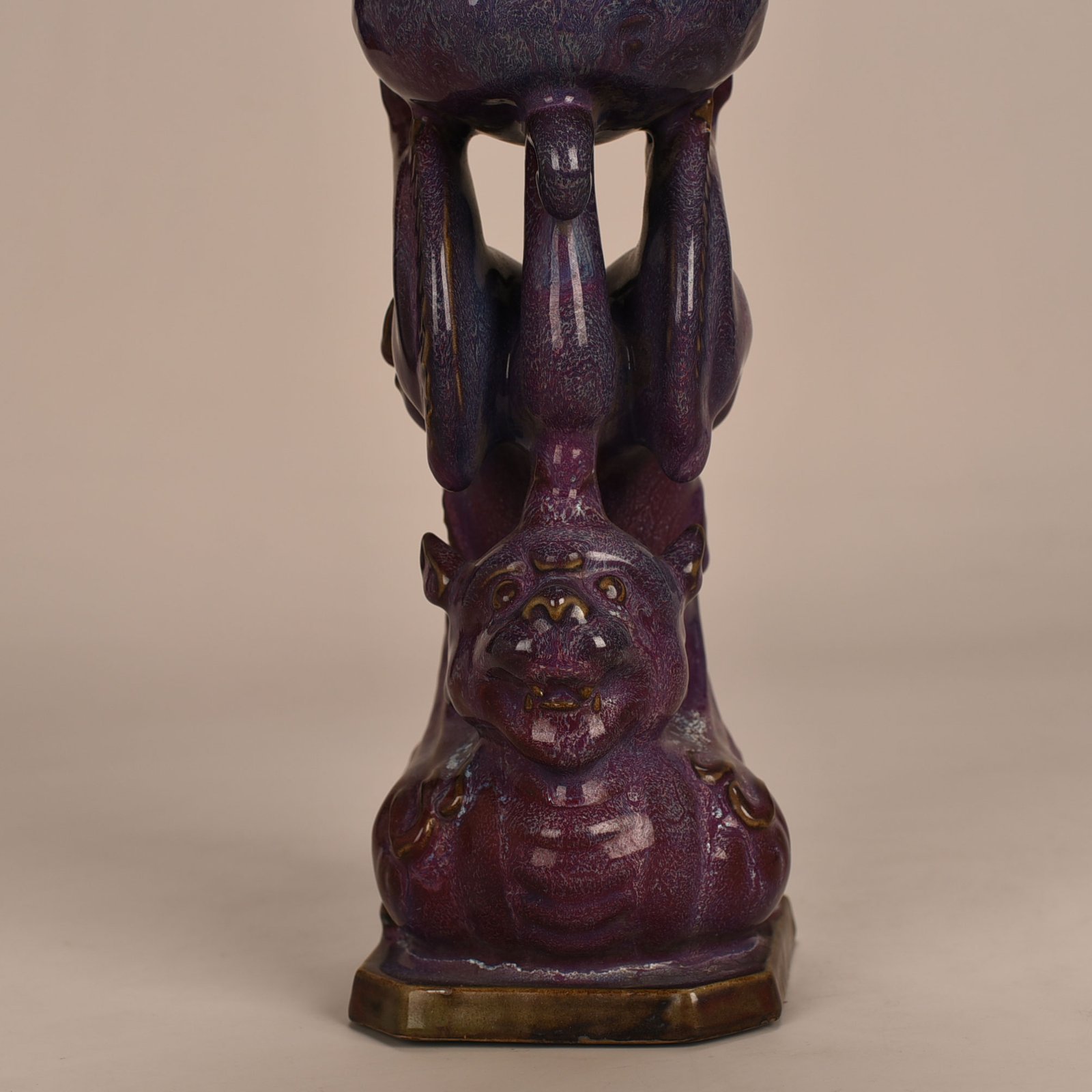Song Dynasty Jun kiln rose purple glaze auspicious beast smoker