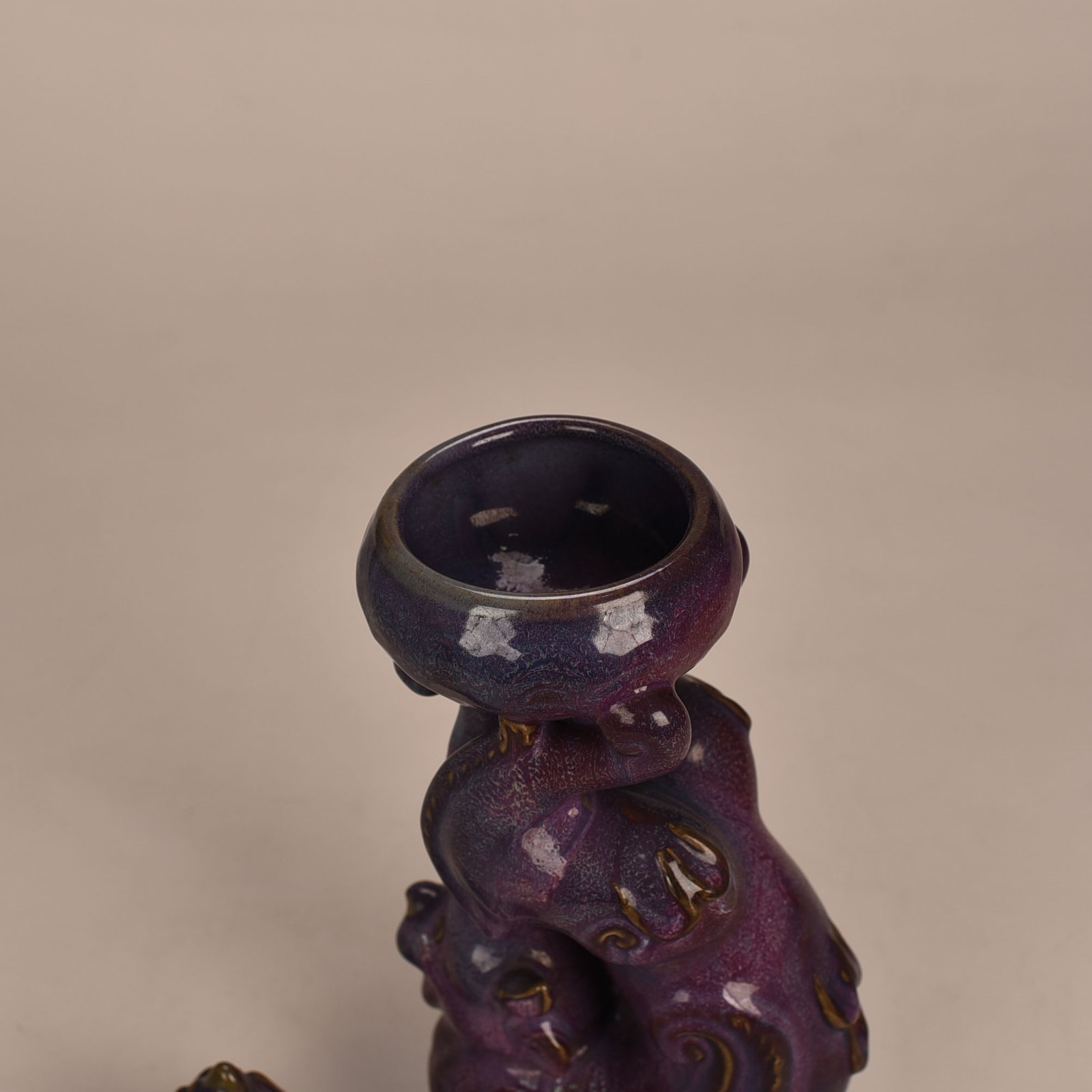 Song Dynasty Jun kiln rose purple glaze auspicious beast smoker
