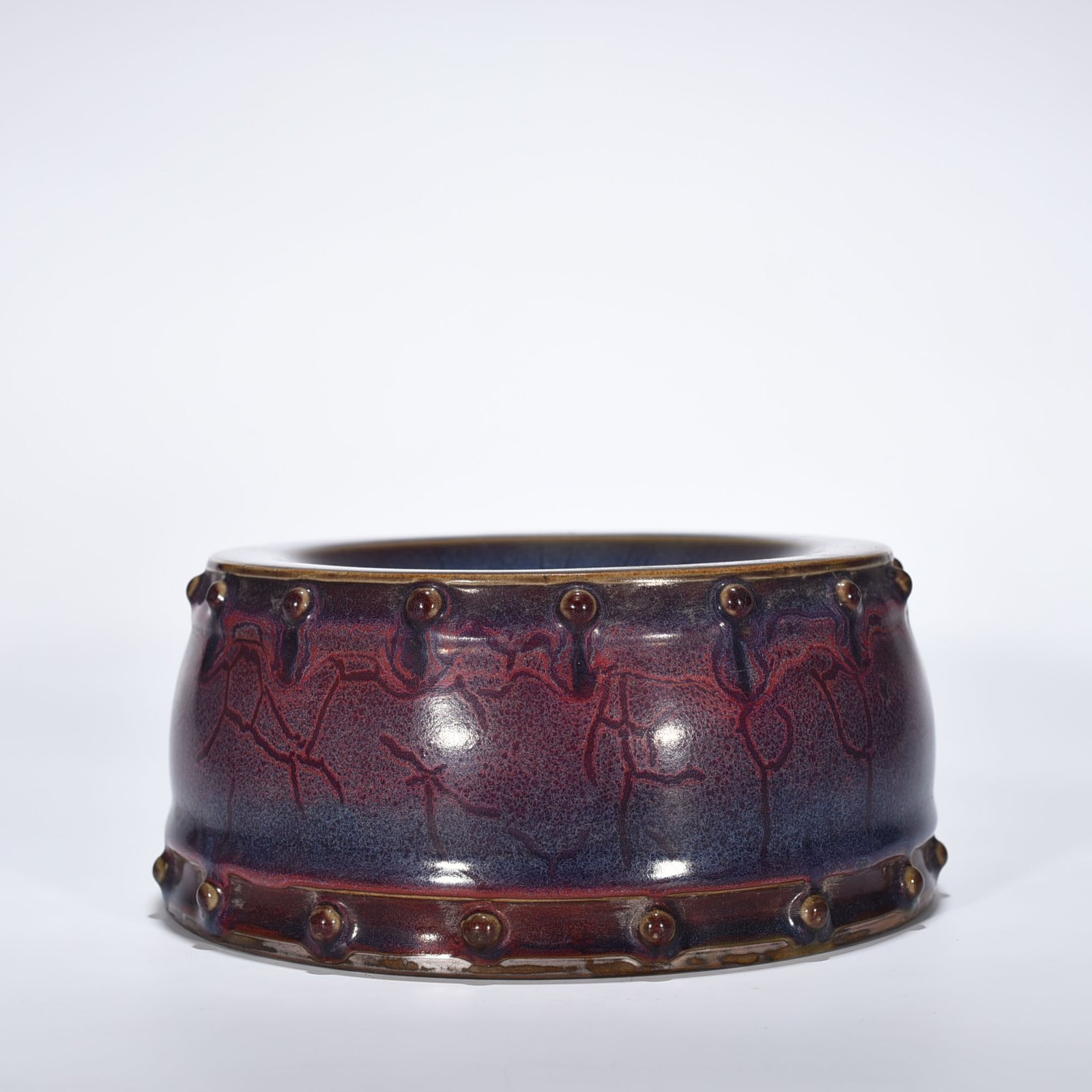 Song Dynasty Jun kiln rose purple glaze drum nail wash
