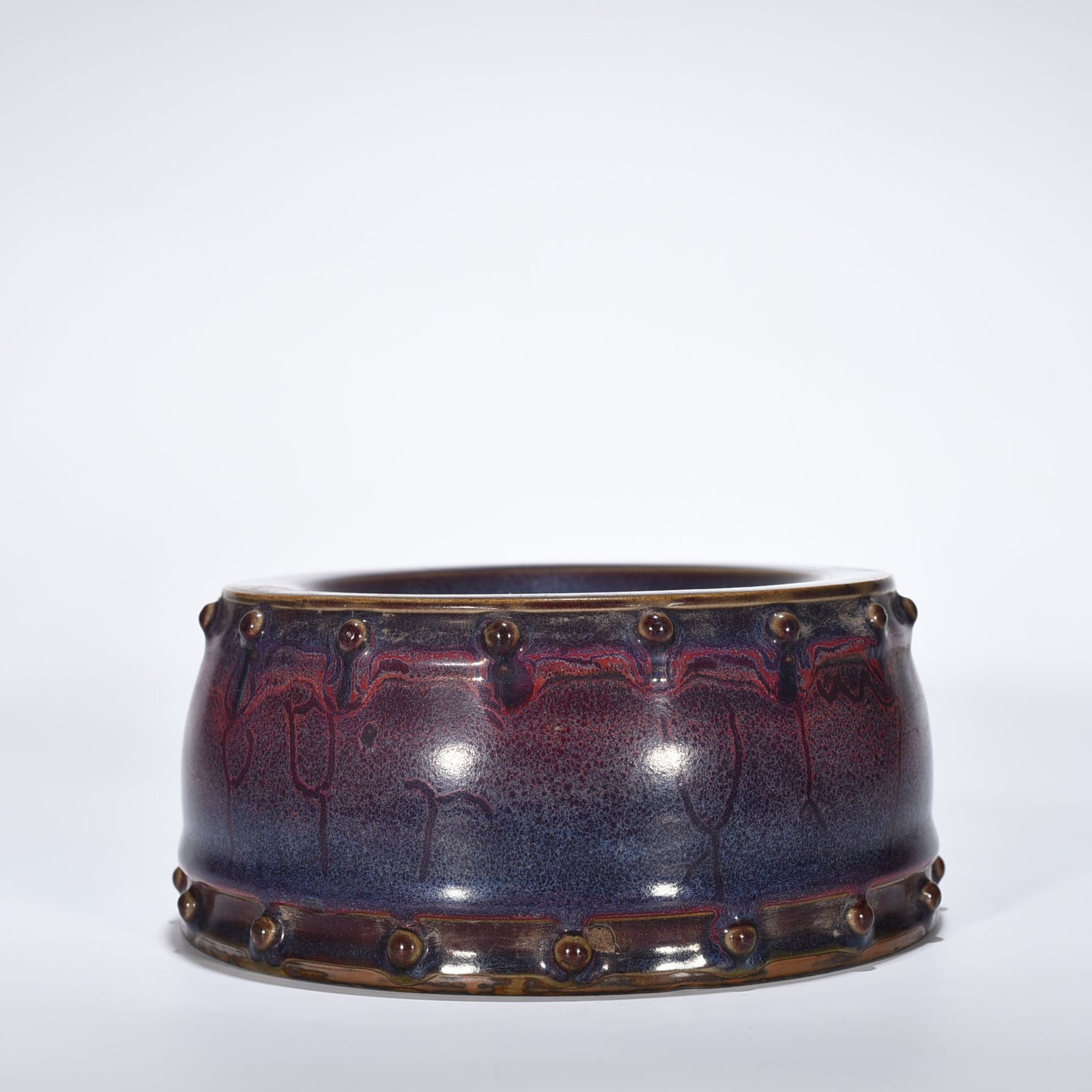 Song Dynasty Jun kiln rose purple glaze drum nail wash