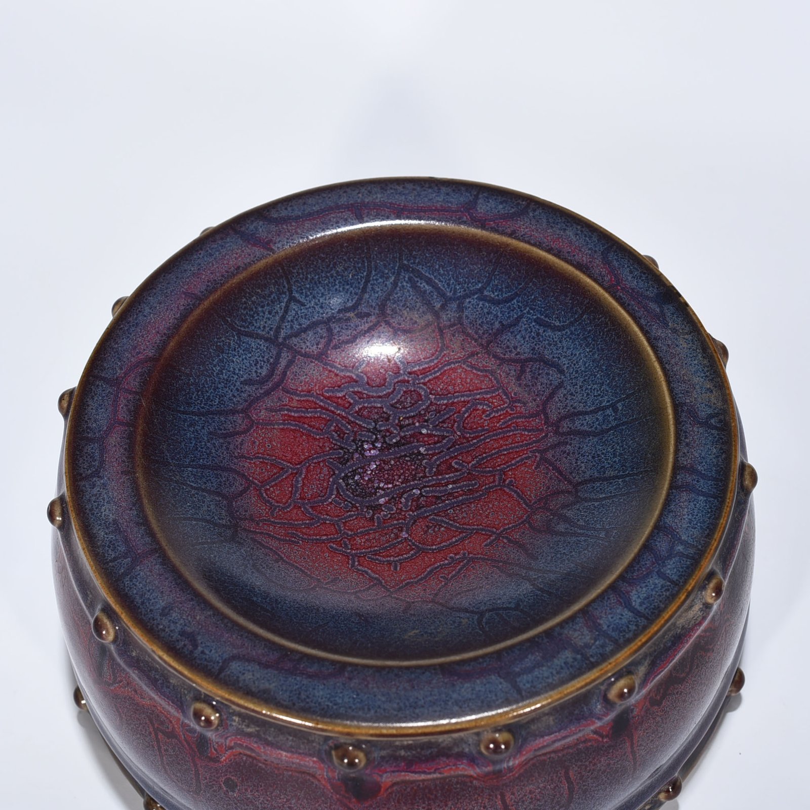 Song Dynasty Jun kiln rose purple glaze drum nail wash