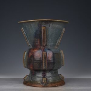 Song Dynasty Jun kiln obsidian glaze halberd vase