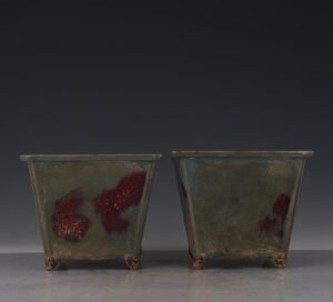 Song Dynasty Jun kiln obsidian elongated flowerpot
