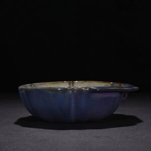 Song Dynasty Jun kiln of obsidian rose purple glaze hat and ear washer