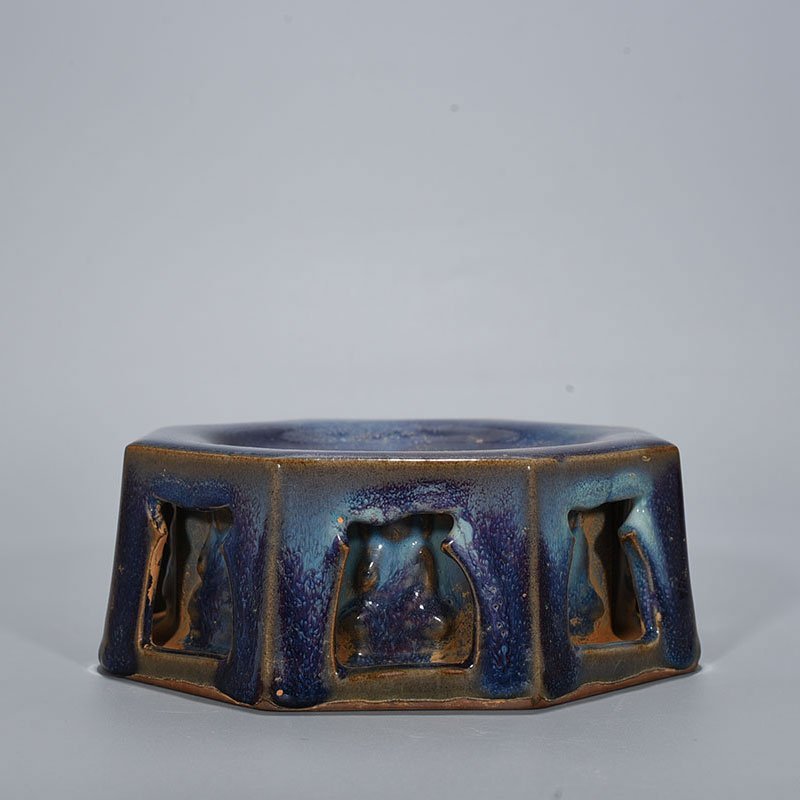 Song Dynasty Jun Kiln Rose Purple Glaze Eight Directions Buddha Washing Inkstone