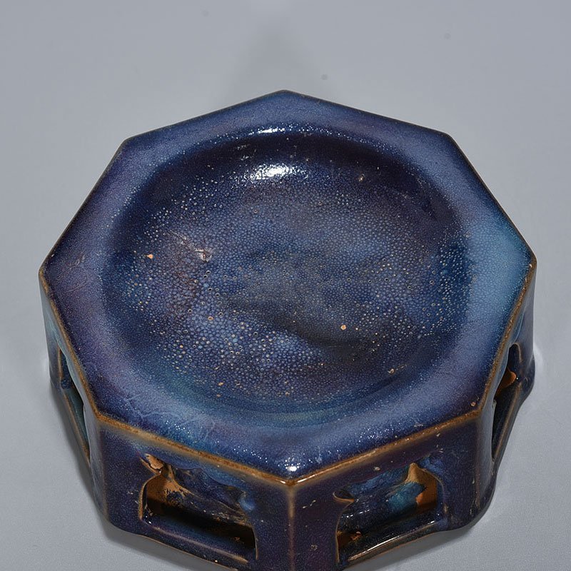 Song Dynasty Jun Kiln Rose Purple Glaze Eight Directions Buddha Washing Inkstone