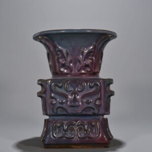 Song Dynasty Jun kiln rose purple glaze Grand View first year Taotie pattern flower goblet