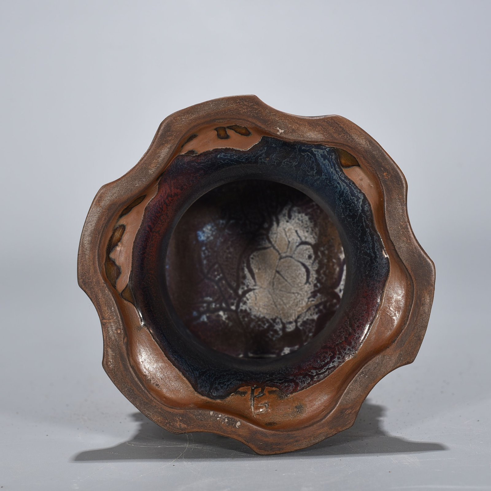 Song Dynasty Jun kiln rose purple glaze official square vase with seat