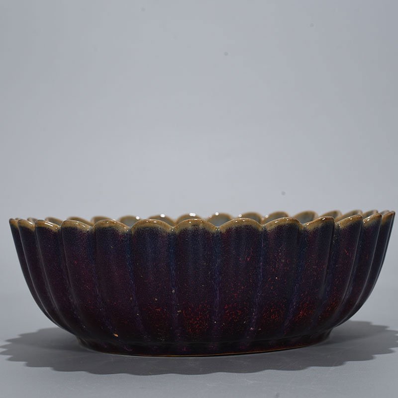 Song Dynasty Jun kiln rose purple glaze chrysanthemum petal wash