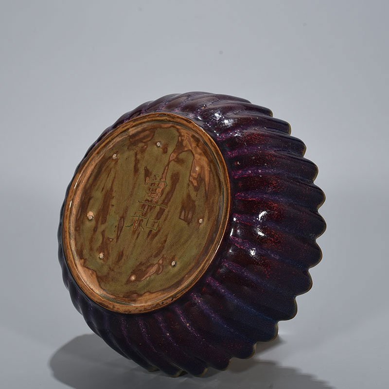Song Dynasty Jun kiln rose purple glaze chrysanthemum petal wash