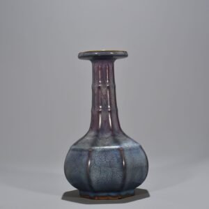 Song Dynasty Jun kiln rose purple glaze heavy and eight-way plate mouth vase