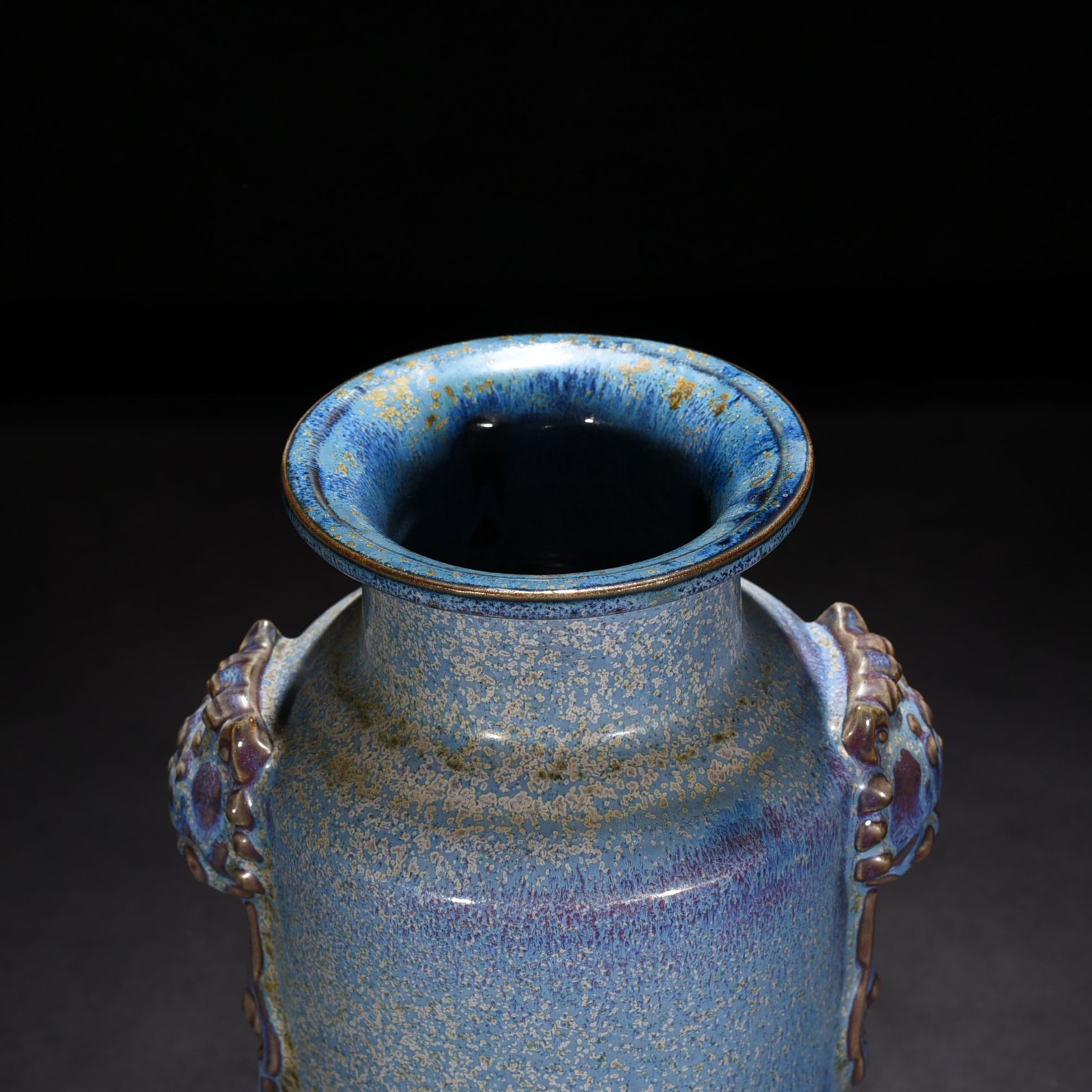 Song Dynasty Jun Kiln Kiln Transformation Jun Glaze Ear-shaped Vase