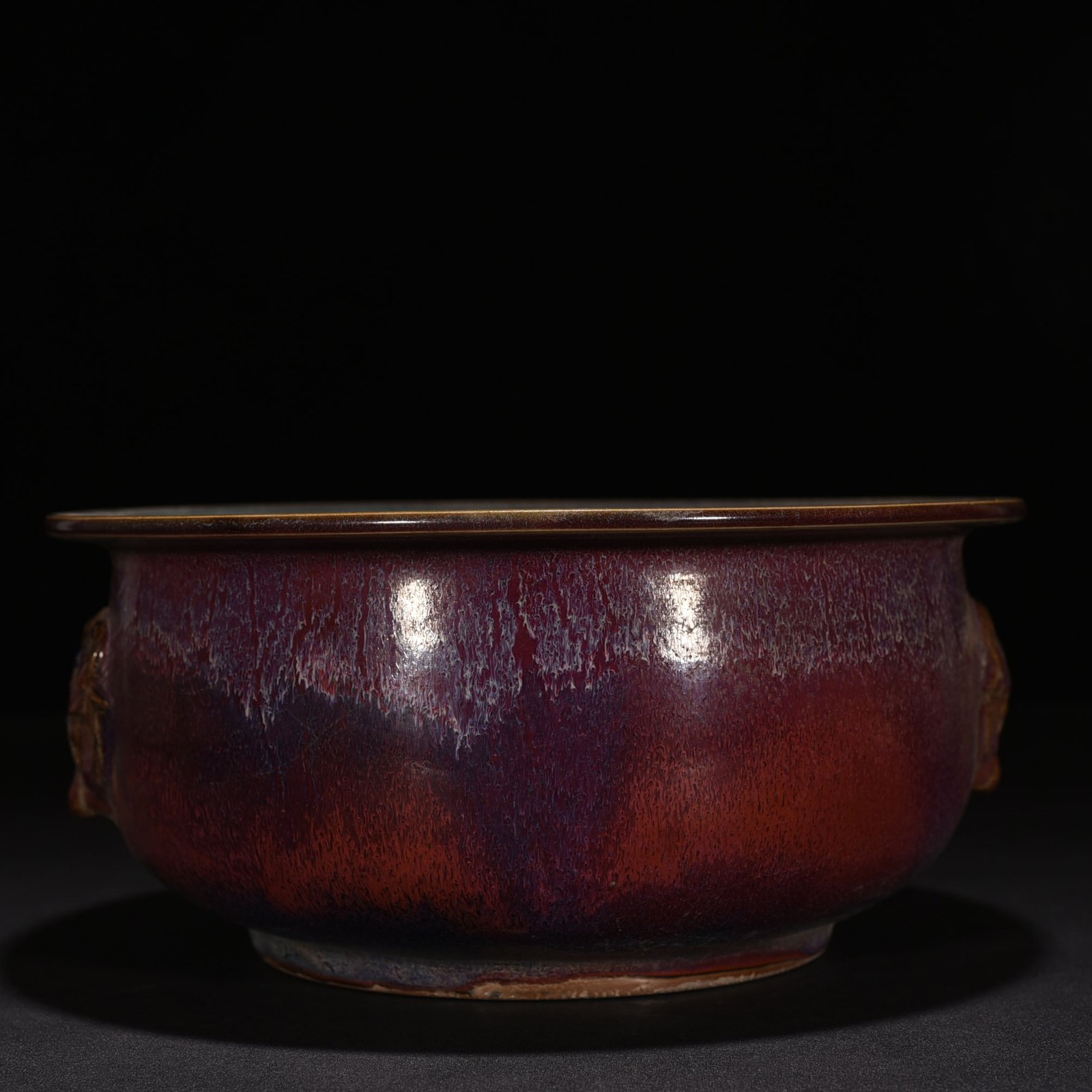 Song Dynasty Jun kiln red glaze animal ear Burner animal ear wash
