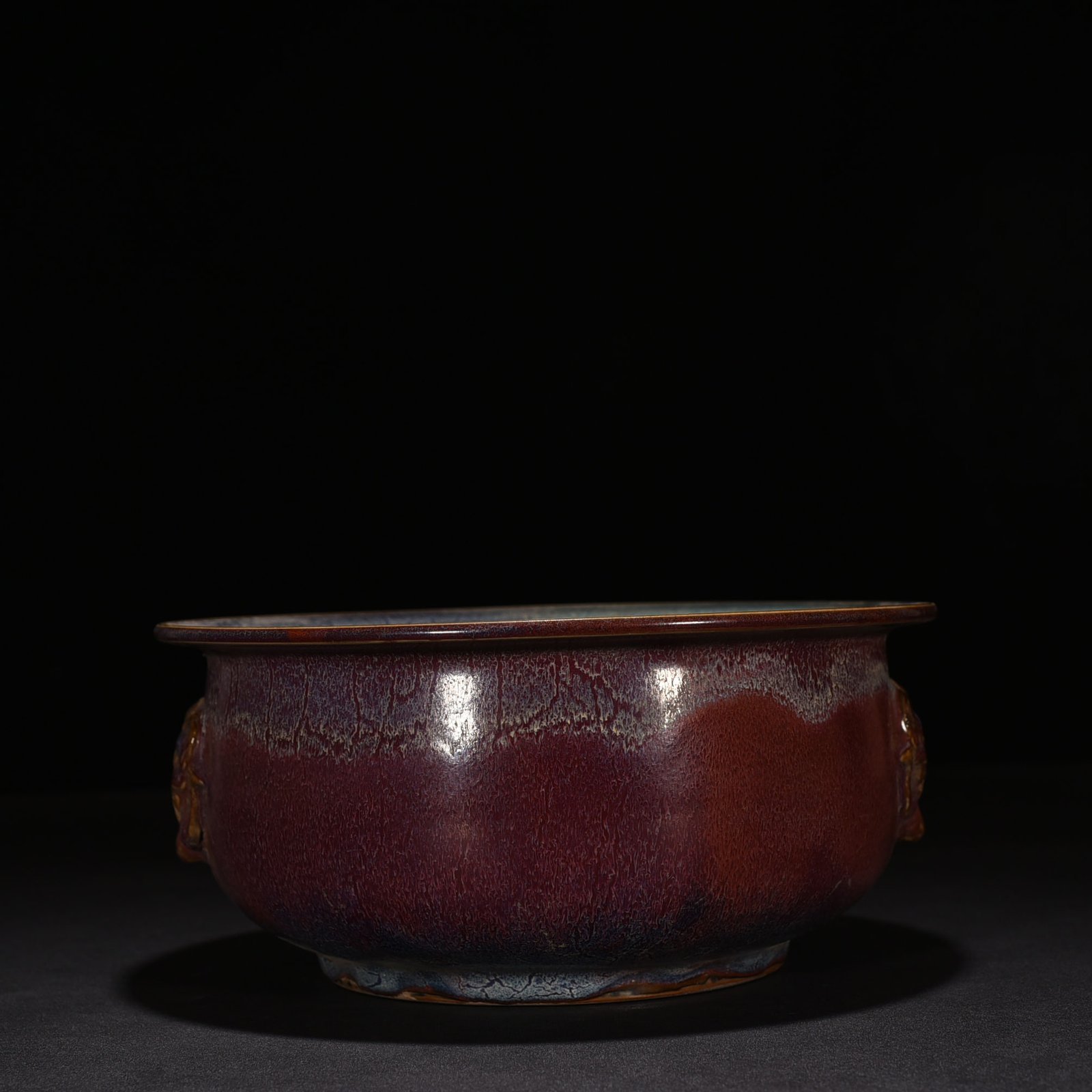 Song Dynasty Jun kiln red glaze animal ear Burner animal ear wash