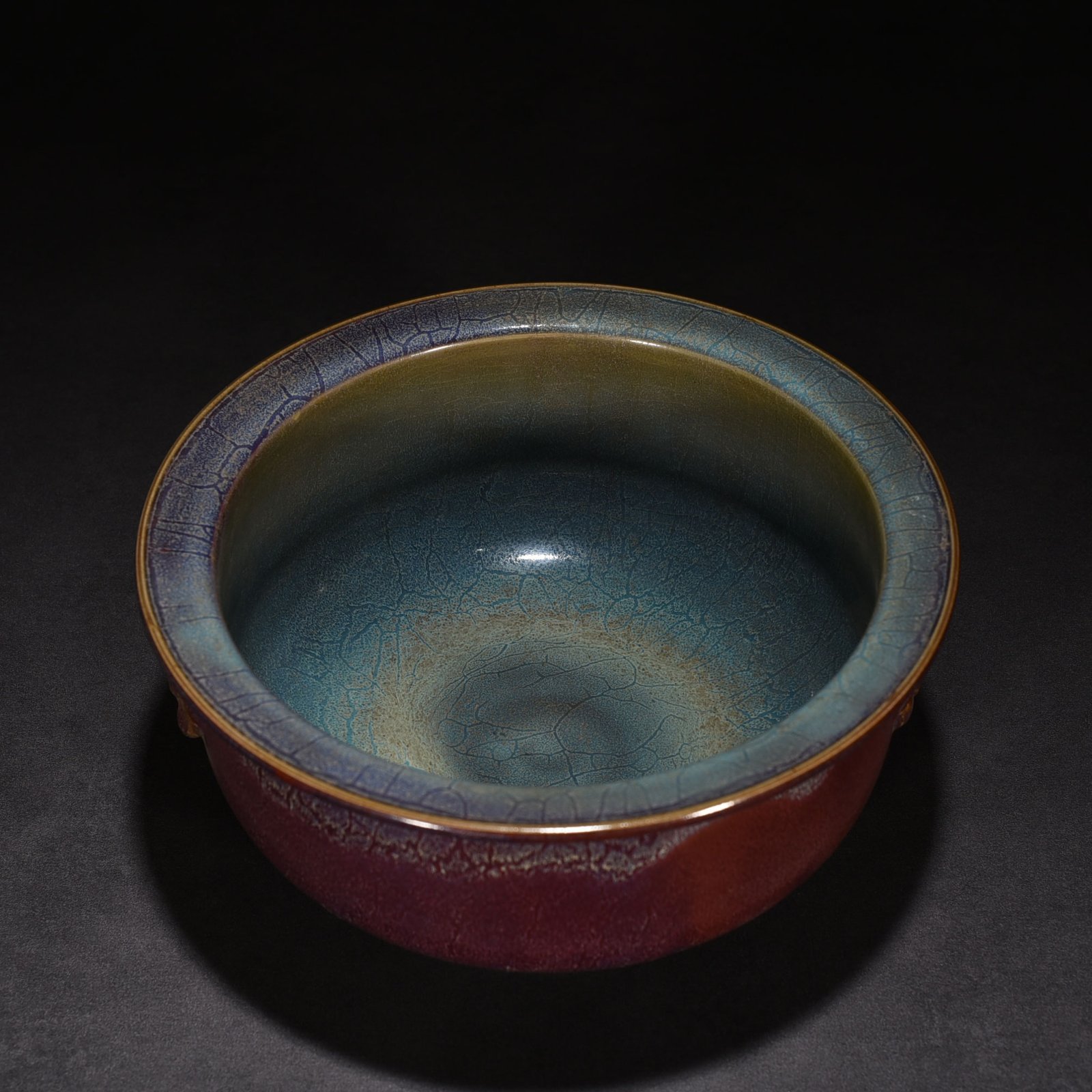 Song Dynasty Jun kiln red glaze animal ear Burner animal ear wash