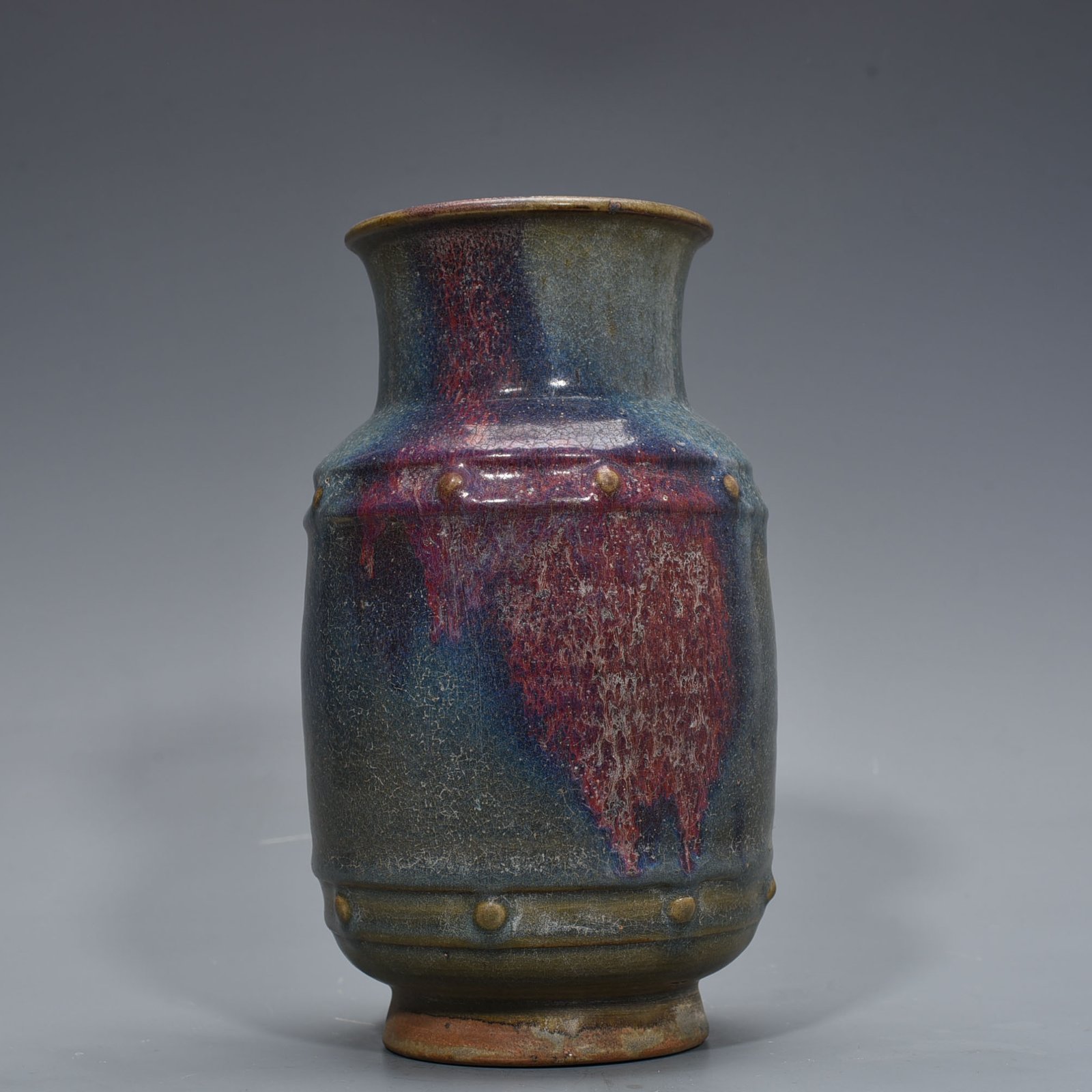 Song Dynasty Jun Kiln Variable Glaze Drum Nail Vase