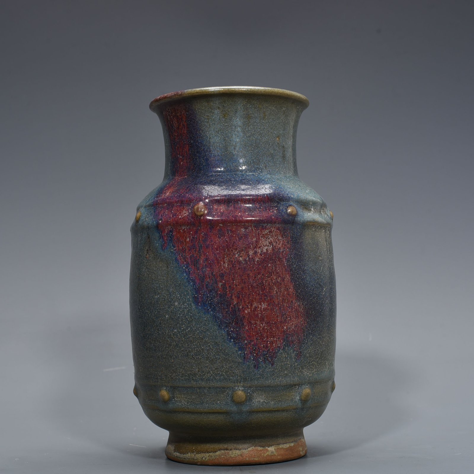 Song Dynasty Jun Kiln Variable Glaze Drum Nail Vase