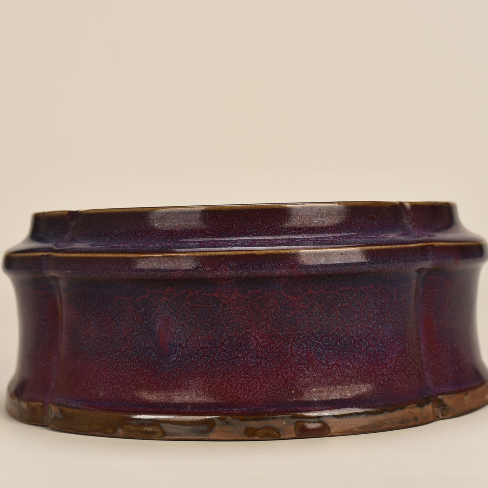Song Dynasty Jun Kiln Shaosheng Year rose purple glaze set box pen washer lamp holder