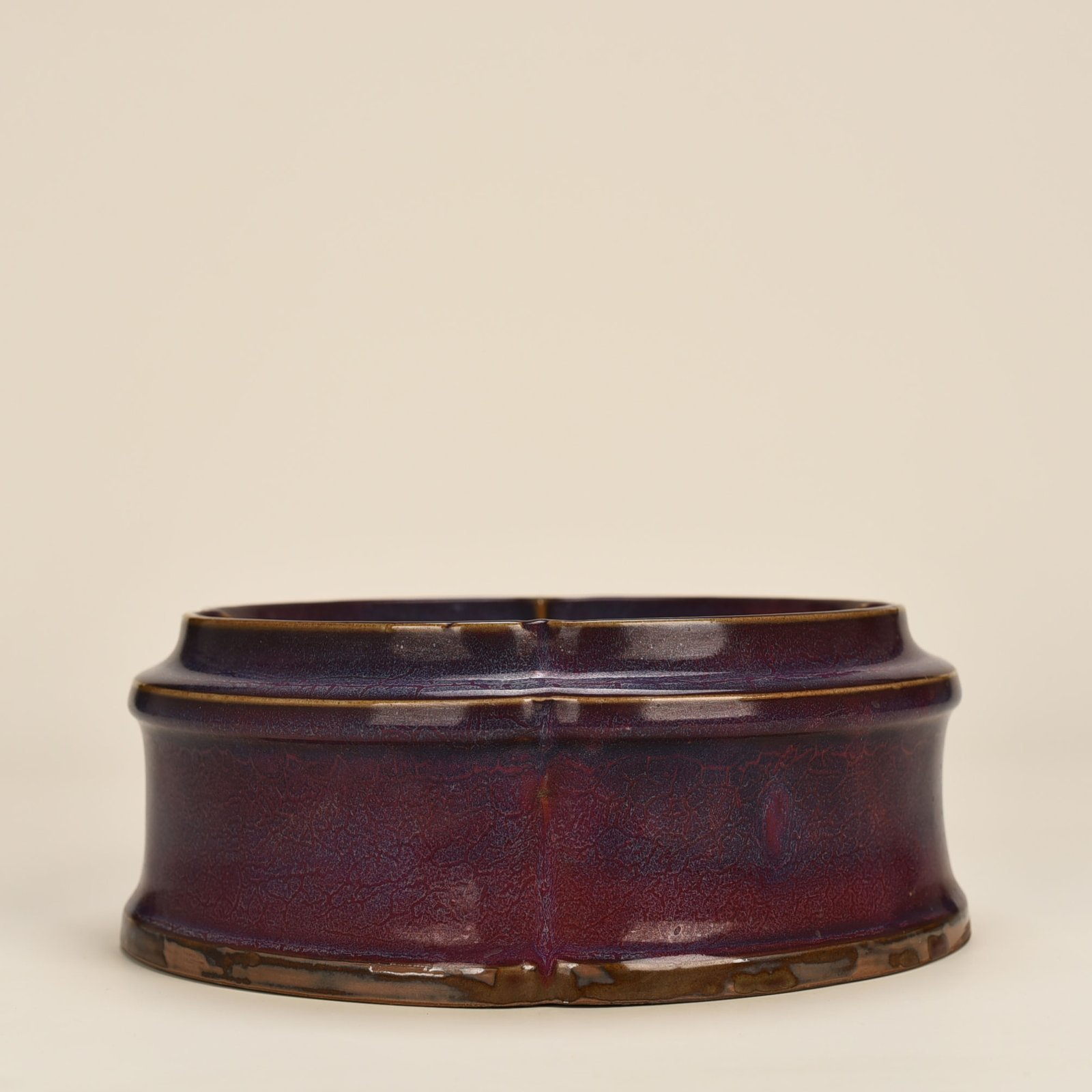 Song Dynasty Jun Kiln Shaosheng Year rose purple glaze set box pen washer lamp holder
