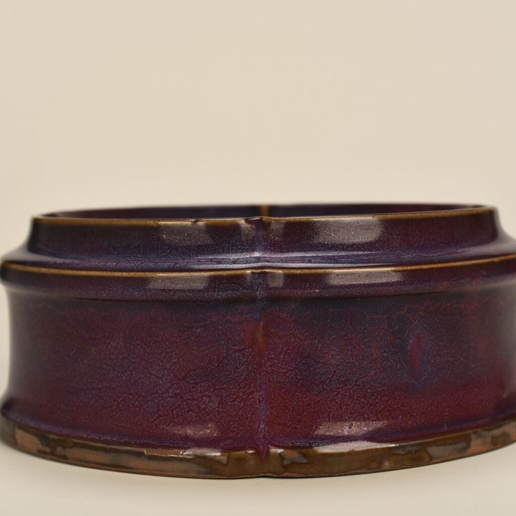 Song Dynasty Jun Kiln Shaosheng Year rose purple glaze set box pen washer lamp holder