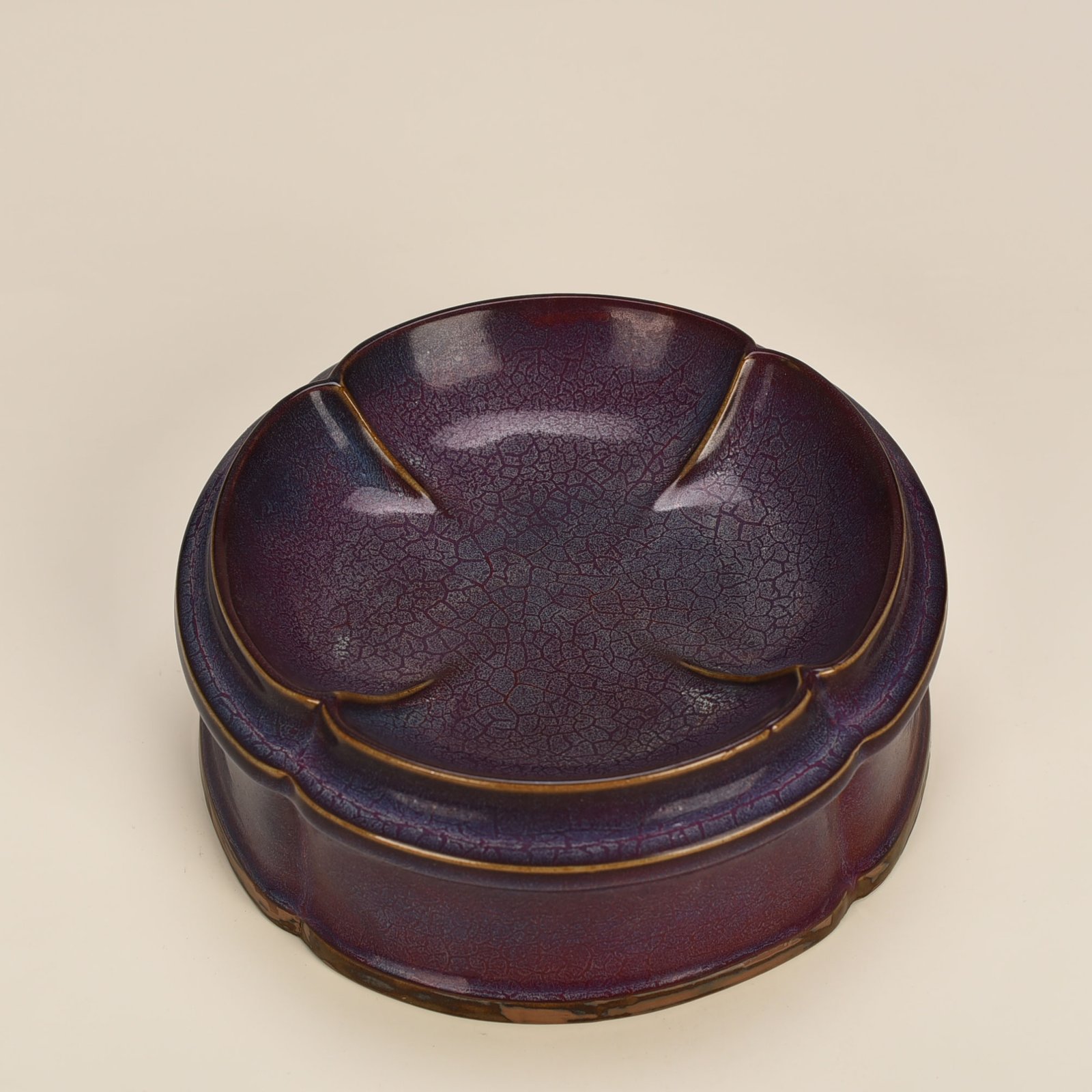 Song Dynasty Jun Kiln Shaosheng Year rose purple glaze set box pen washer lamp holder