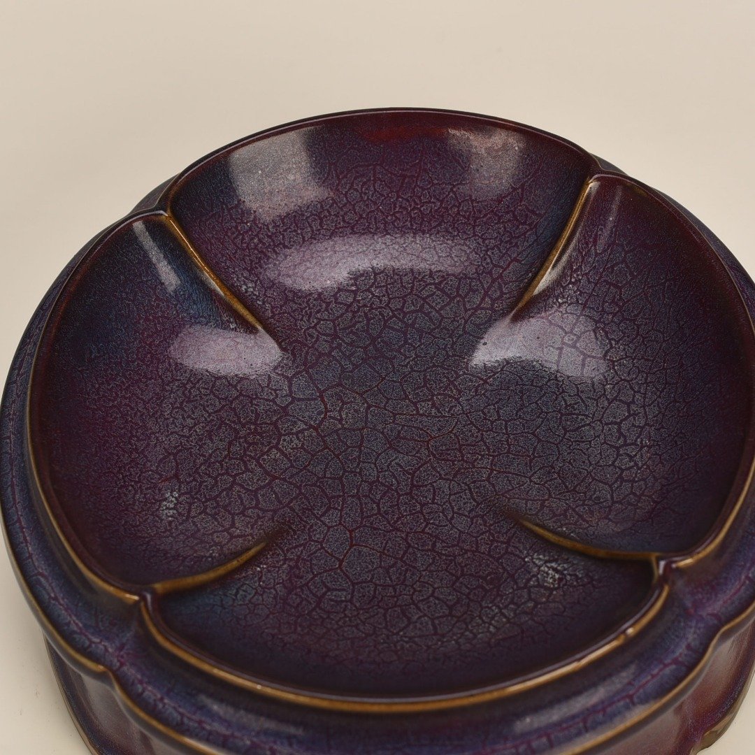 Song Dynasty Jun Kiln Shaosheng Year rose purple glaze set box pen washer lamp holder