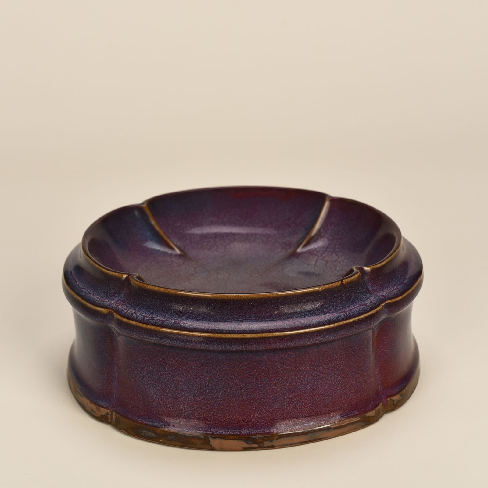 Song Dynasty Jun Kiln Shaosheng Year rose purple glaze set box pen washer lamp holder