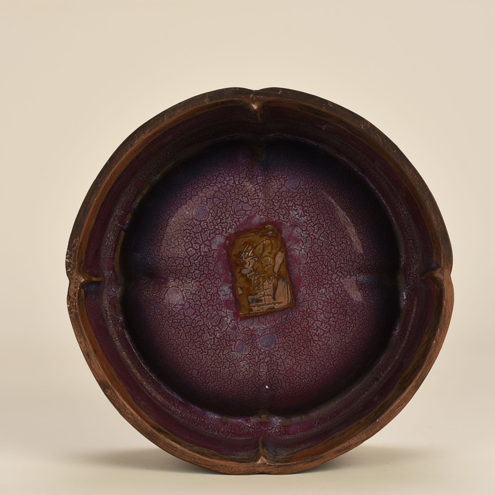 Song Dynasty Jun Kiln Shaosheng Year rose purple glaze set box pen washer lamp holder