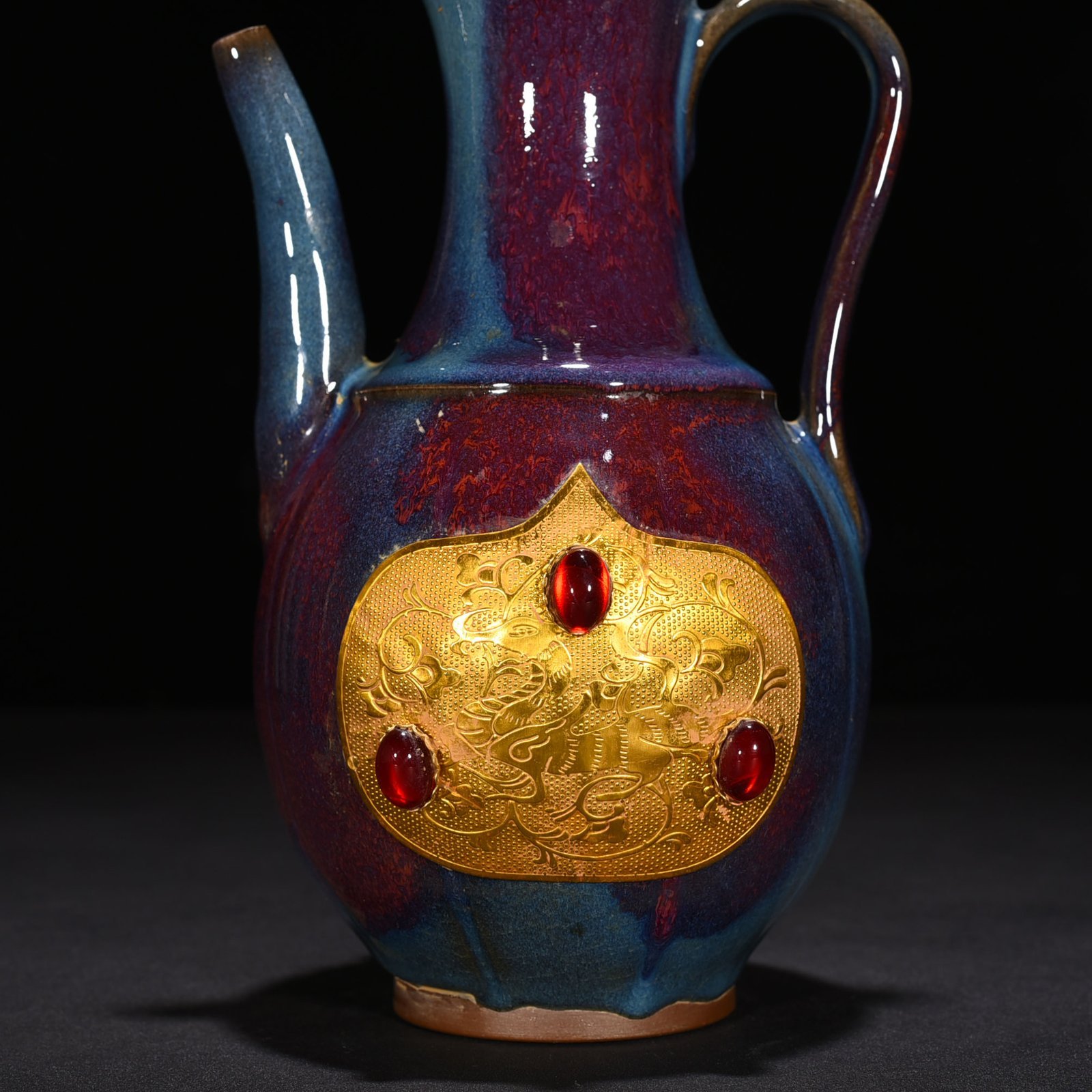 Song Dynasty Jun kiln Yaobao rose purple glaze ewer inlaid