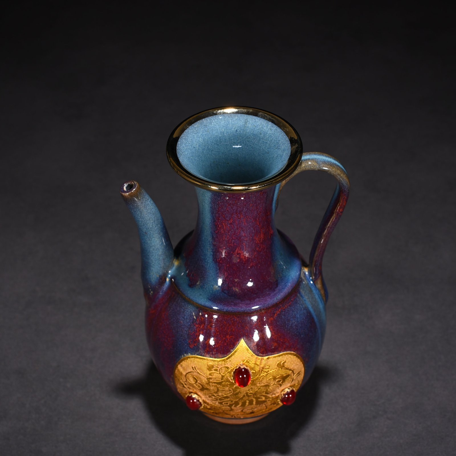 Song Dynasty Jun kiln Yaobao rose purple glaze ewer inlaid