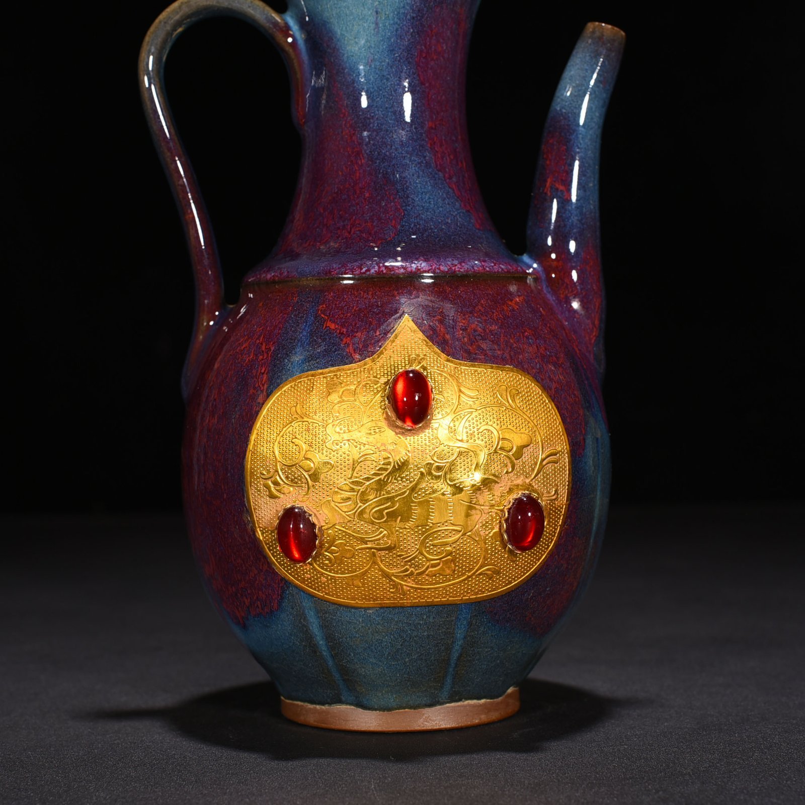 Song Dynasty Jun kiln Yaobao rose purple glaze ewer inlaid