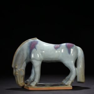 Song Dynasty Jun kiln blue glaze rose purple spotted drinking horse