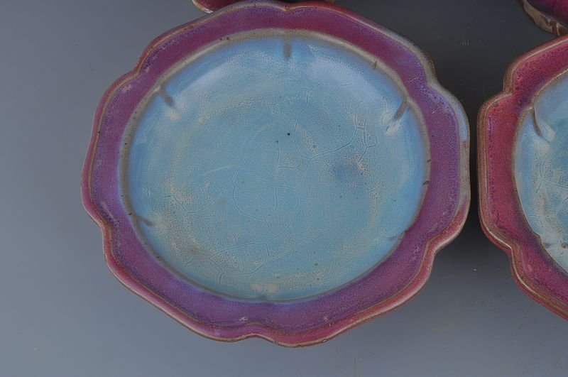 Song Dynasty Jun kiln blue inside and outside red rose purple hexagonal flower pot