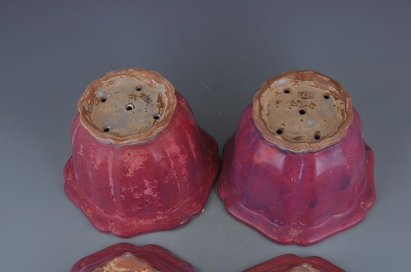 Song Dynasty Jun kiln blue inside and outside red rose purple hexagonal flower pot