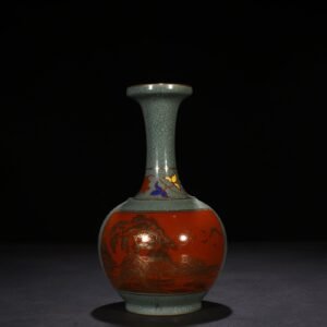 Song Dynasty Ru kiln azure-glazed plate-mouth vase