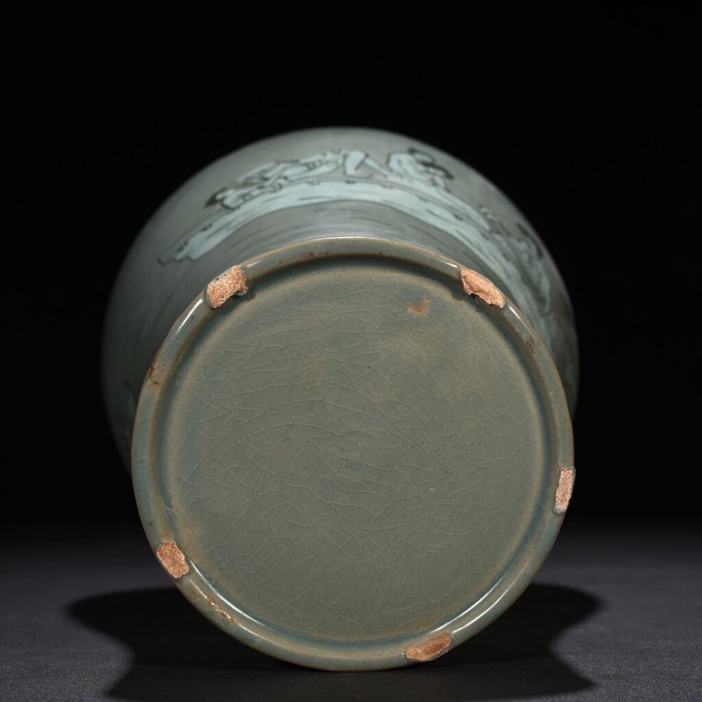Song Dynasty Goryeo inlaid celadon plum vase with figures of the Seven Sages