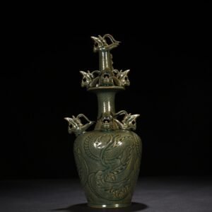 Song Dynasty Goryeo celadon carved Kowloon pure vase